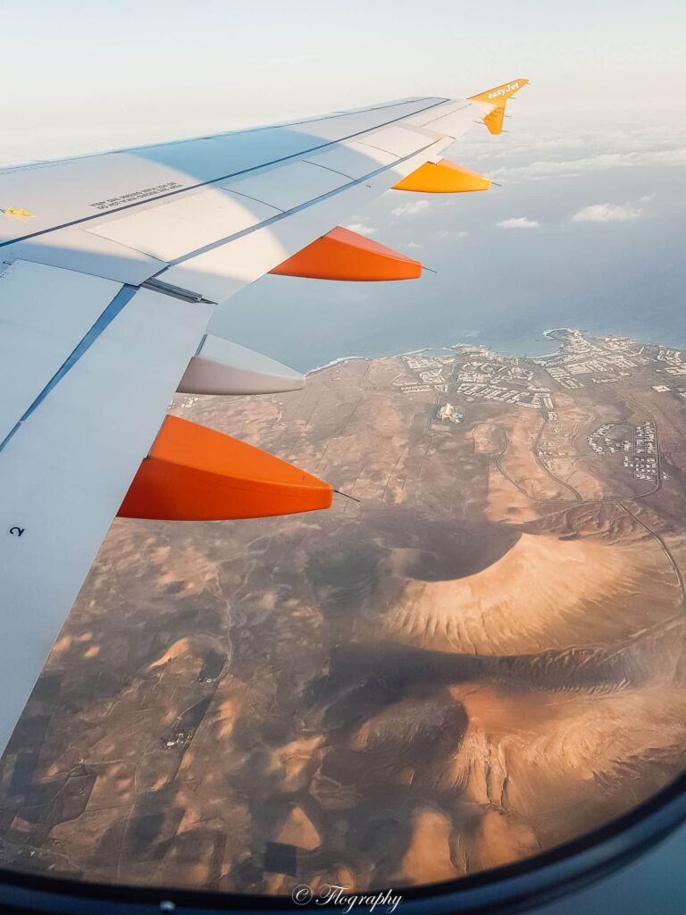 vue aérienne en avion de Fuerteventura