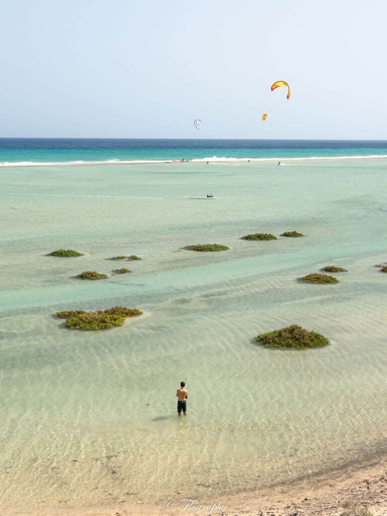 kitesurf à la lagune de Sotavento Fuerteventura