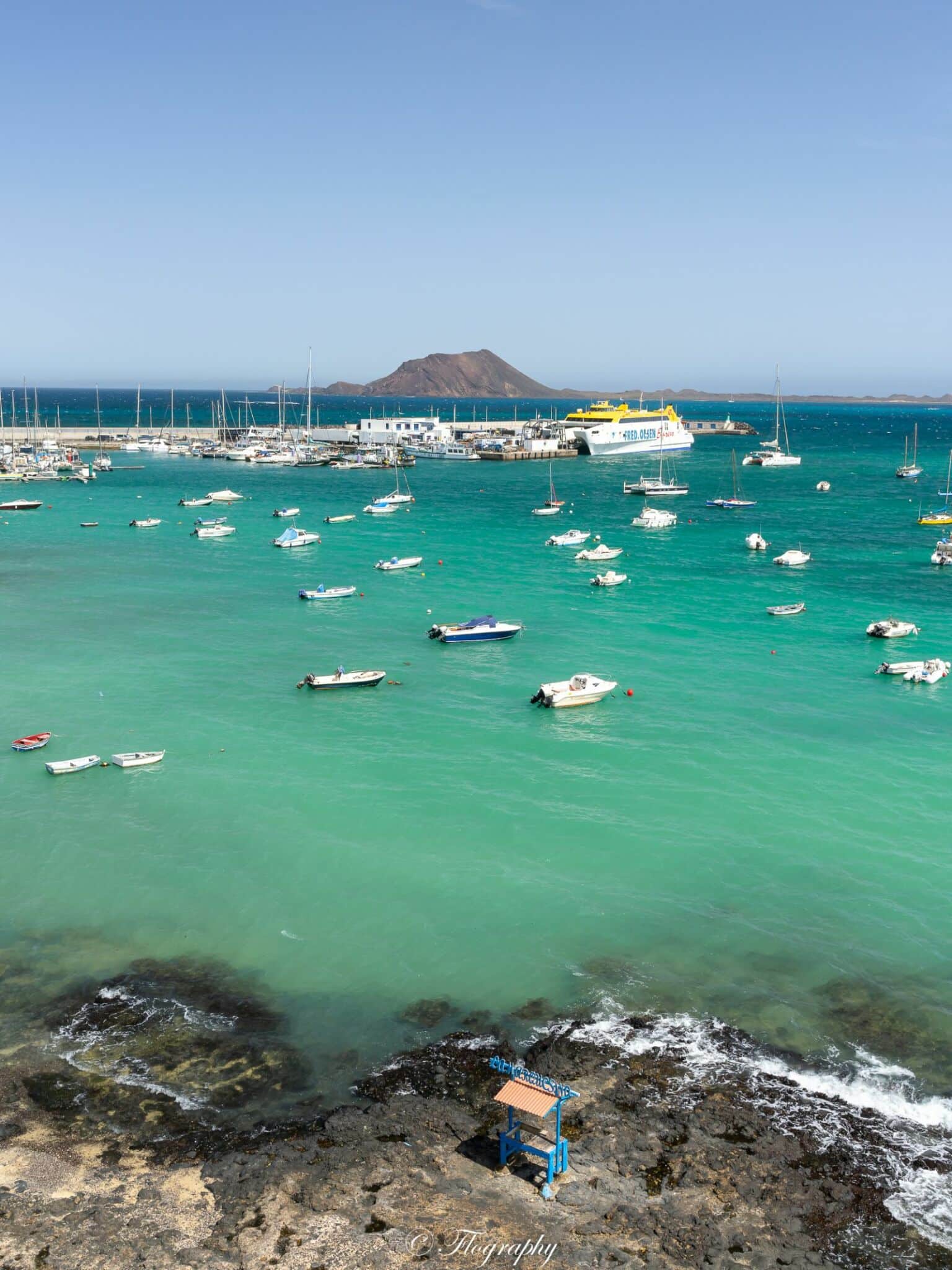 le port et le ferry de Corralejo à Fuerteventura