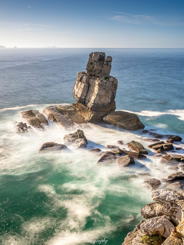 Cabo-carvoeiro rocher à la pointe de Peniche au Portugal le point le plus à l'ouest de l'Europe