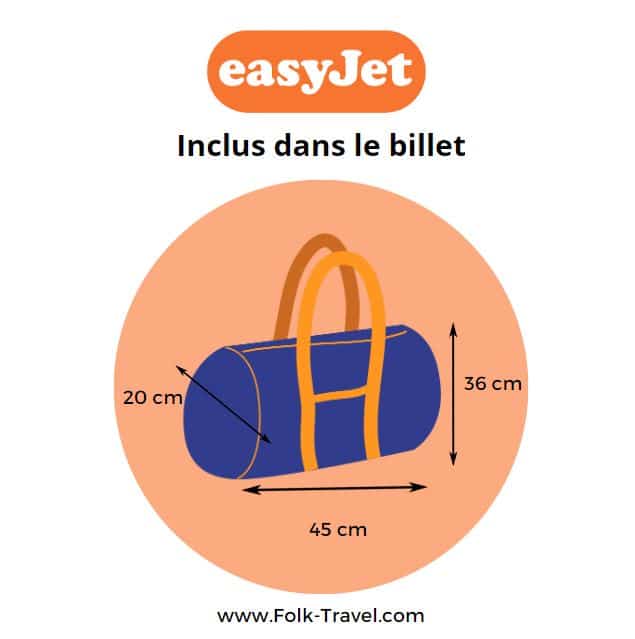 Taille petit bagage cabine chez Easyjet