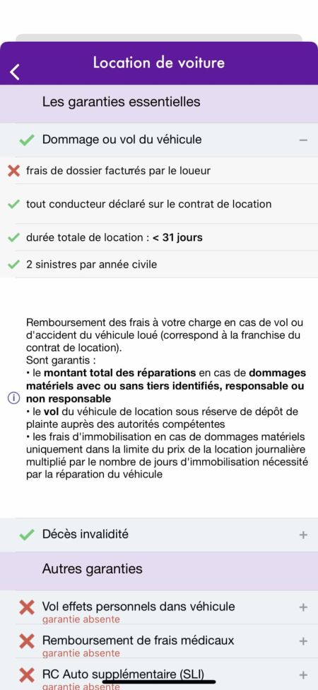 location de voiture en cas de sinistre carte bleue